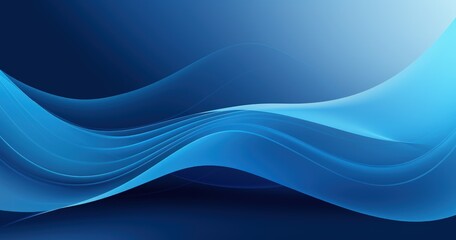 Obraz premium A smooth, flowing abstract design in shades of blue, creating a serene and modern visual effect.