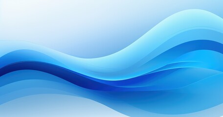 Obraz premium A smooth gradient of blue waves creates a calming and modern design, suitable for backgrounds or graphic elements.