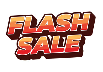 Flash sale. Text effect in 3D style for digital or pint promotion