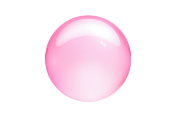 Pink bubble isolated on transparent background