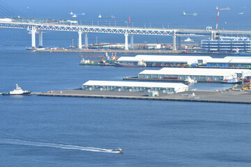 Obraz premium 高層ビルからのみなとみらい俯瞰