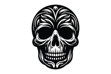 silhouette skull black vector