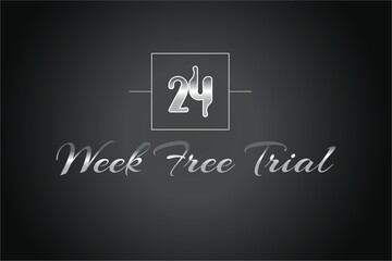 24 week free trial banner design. 24 weeks free banner background
