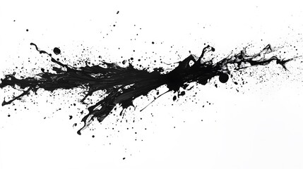 Naklejka premium Black Ink Splash on White Background.