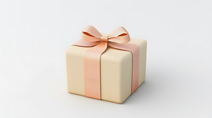 Obraz premium Beige Gift Box With Peach Bow.