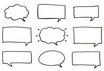 Obraz premium Creative Hand-Drawn Elements: Speech Bubbles, Arrows, and More for Unique Designs
