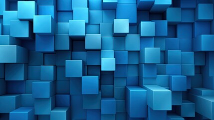 Obraz premium Abstract Blue Cube Pattern