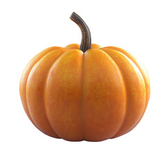 Realistic Halloween Pumpkin Render Isolated on Transparent Background