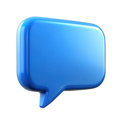 Blue Speech bubble 3d isolated on transparent background