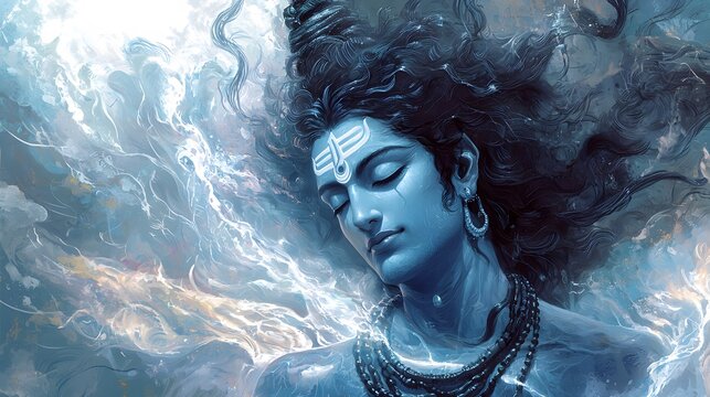 Hindu God Shiva Painting.