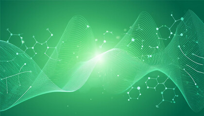 Scientific molecule background for medicine, science, technology, chemistry. DNA digital, sequence, code structure. Science concept and nano technology background. Polygon vector wireframe concept