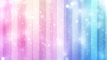 Soft pastel background with sparkling snowflakes and gradients of pink, purple, and blue colors creating a dreamy effect. Generative AI.