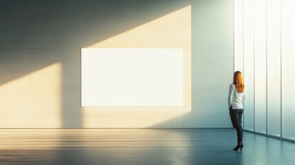 Businesswoman Delivering Professional Presentation in Modern Conference Room