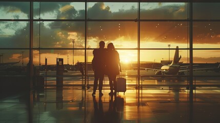 Think of a person saying goodbye to a loved one at an airport.