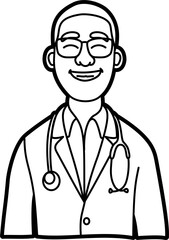 Male doctor mascot logo vector illustration