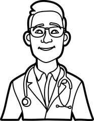 Fototapeta premium Male doctor mascot logo vector illustration