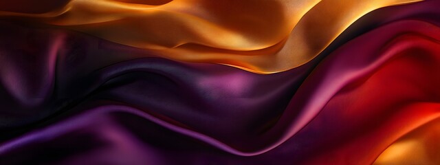 Obraz premium An abstract composition of vibrant colors and shapes, capturing the fluidity and elegance of silk fabric in motion