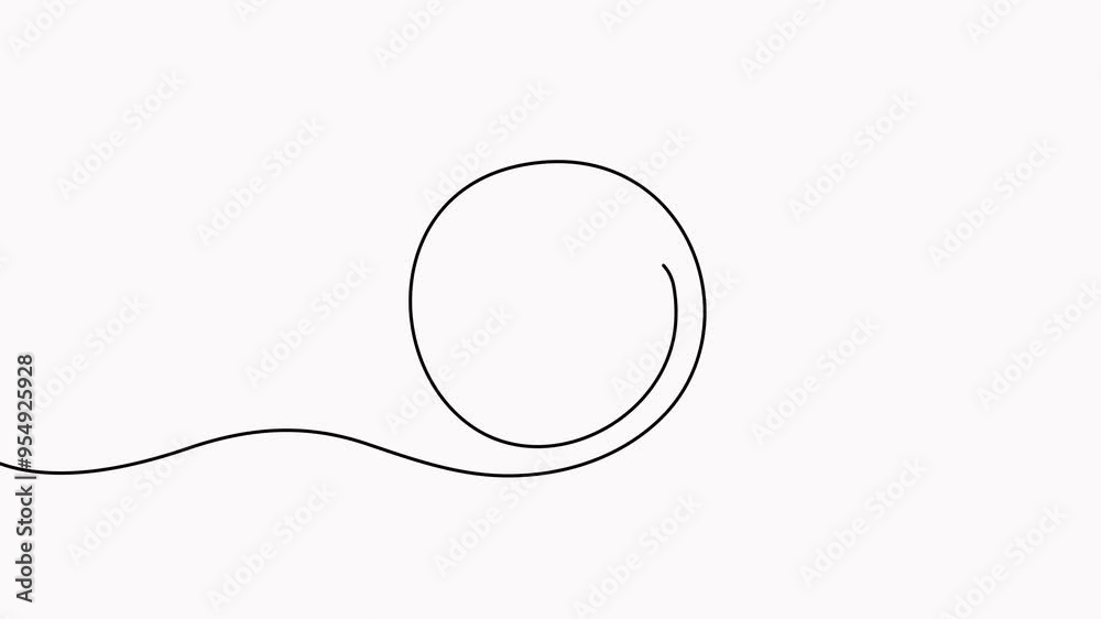 Poster checkmark in circle continuous line drawn animation. approved linear symbol animated video.