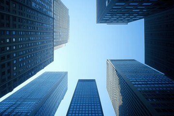 Fototapeta premium high rise buildings in office area , ai