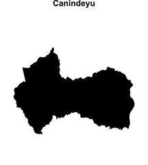 Fototapeta premium Canindeyu department blank outline map