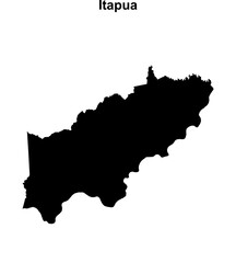 Obraz premium Itapua department blank outline map