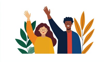 Employee satisfaction survey, team feedback, flat design illustration