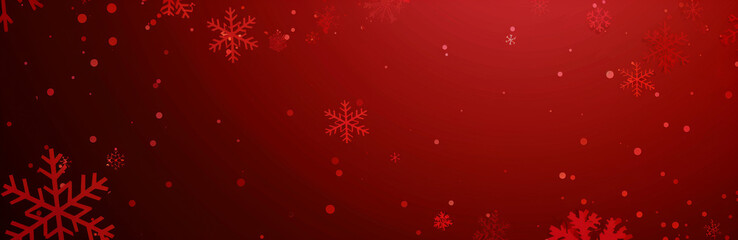 Red festive background with a pattern of snowflakes in shades of dark pink and burgundy, perfect for creating an elegant winter-themed design or festive Christmas banner.