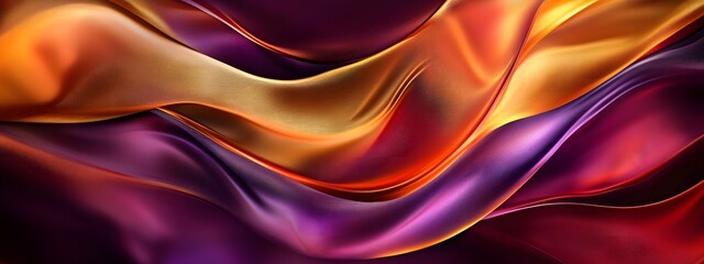 Obraz premium An abstract composition of vibrant colors and shapes, capturing the fluidity and elegance of silk fabric in motion