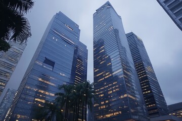 Fototapeta premium high rise buildings in office area , ai