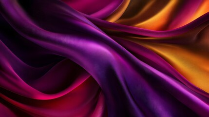 Obraz premium An abstract composition of vibrant colors and shapes, capturing the fluidity and elegance of silk fabric in motion