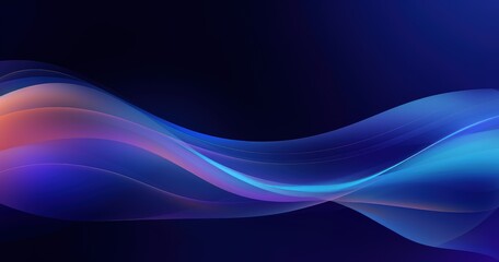 Fototapeta premium A vibrant abstract wave design featuring smooth gradients of blue, purple, and orange, ideal for backgrounds or digital art.