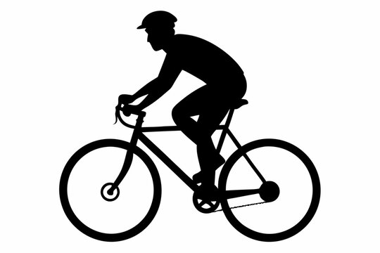recommend clip art: silhouette of man riding bicycle, man on bicycle silhouette vector illustration, bike silhouette
                    