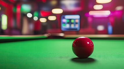 Close-up of a snooker ball teetering on the edge of the pocket, with a mobile betting app visible in the background.