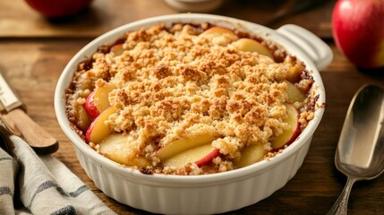 Apple Crumble - Baked apples topped with a buttery, crumbly topping