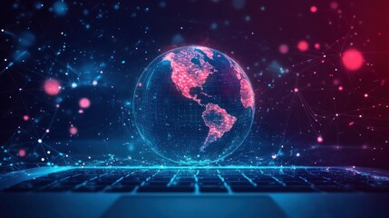 Futuristic Digital Globe in Outer Space