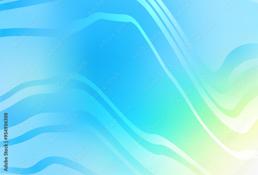 Sticker Light Blue, Green vector texture with curved lines.