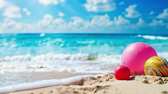 beach balls on the sand