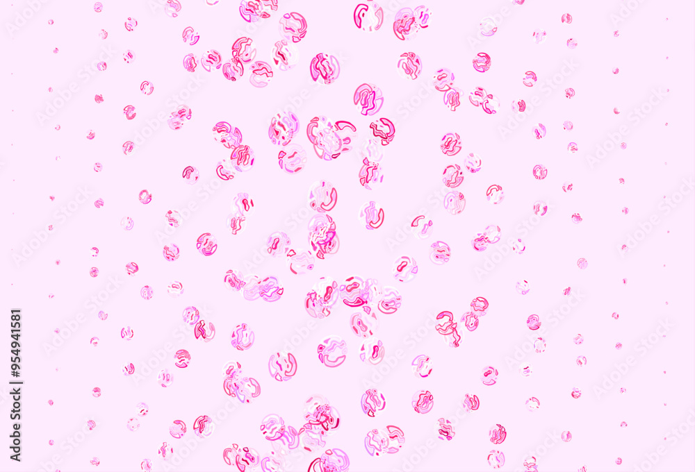 Poster light pink vector template with circles.