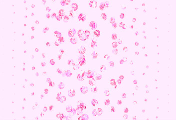Light Pink vector template with circles.