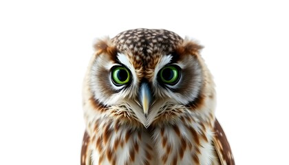 Fototapeta premium Owl face isolated on a white background