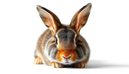 Obraz premium Rabbit face isolated on a white background