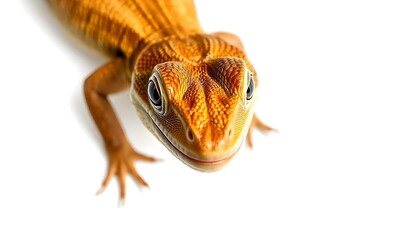 Obraz premium Reptile lizard face isolated on a white background