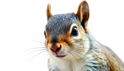Obraz premium Squirrel face isolated on a white background