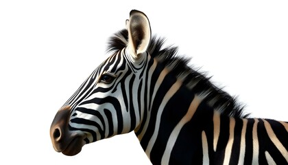 Zebra face isolated on a white background