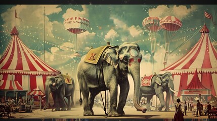 Fototapeta premium Circus poster wallpaper