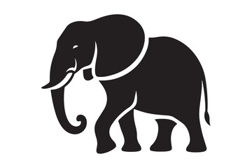 Minimalist Elephant Silhouette Vector Art