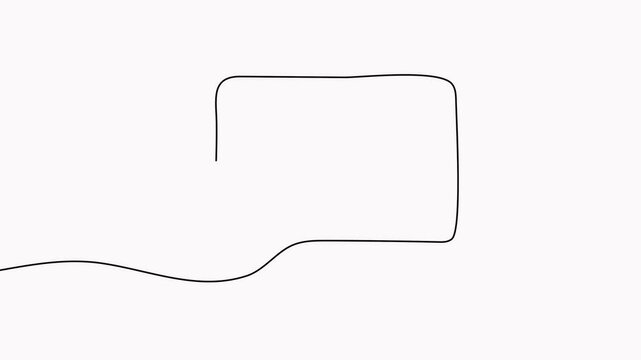 Speech bubble continuous one line drawing animation. Chat linear symbol animated video. Dialogue sign.