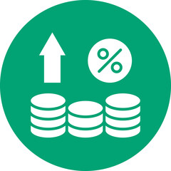 Interest Rate glyph circle icon