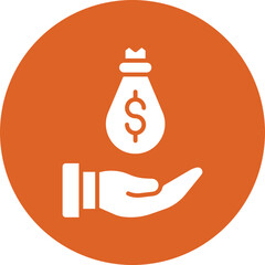 Savings glyph circle icon