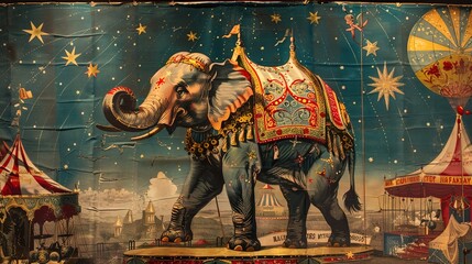 Fototapeta premium Circus poster wallpaper